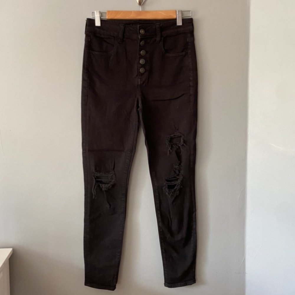 American Eagle Black Ripped Jeans